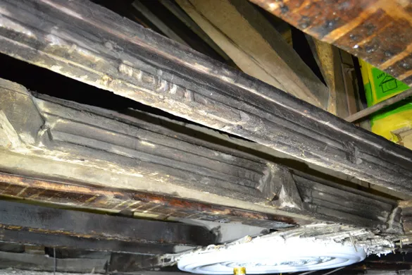Re-used Decorated Ceiling Timber, St Peter's Church Renovation